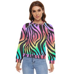 Rainbow Zebra Stripes Women s Long Sleeve Raglan Tee