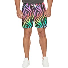 Rainbow Zebra Stripes Men s Runner Shorts