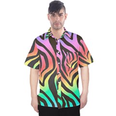 Rainbow Zebra Stripes Men s Hawaii Shirt