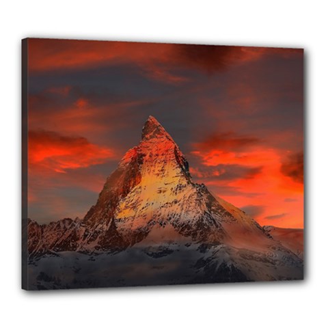 Switzerland-zermatt-mountains-snow- Canvas 24  X 20  (stretched)