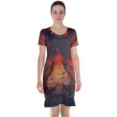 Switzerland-zermatt-mountains-snow- Short Sleeve Nightdress