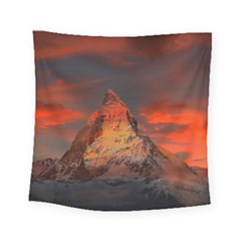 Switzerland-zermatt-mountains-snow- Square Tapestry (small) by Amaryn4rt