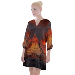 Switzerland-zermatt-mountains-snow- Open Neck Shift Dress