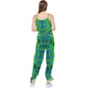 Vines Of Beautiful Flowers On A Painting In Mandala Style Sleeveless Tie Ankle Chiffon Jumpsuit View2