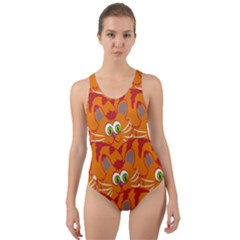 Animals Pet Cats Cut-out Back One Piece Swimsuit by artworkshop