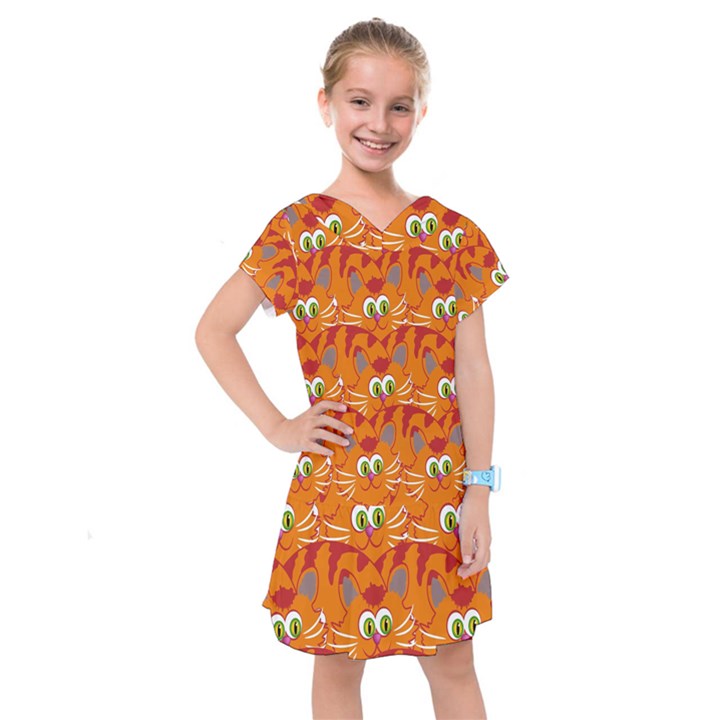 Animals Pet Cats Kids  Drop Waist Dress