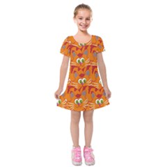 Animals Pet Cats Kids  Short Sleeve Velvet Dress by artworkshop