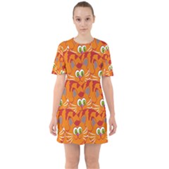 Animals Pet Cats Sixties Short Sleeve Mini Dress by artworkshop