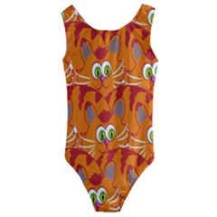 Animals Pet Cats Kids  Cut-out Back One Piece Swimsuit