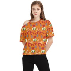 Animals Pet Cats One Shoulder Cut Out Tee by artworkshop