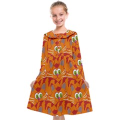 Animals Pet Cats Kids  Midi Sailor Dress by artworkshop