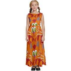 Animals Pet Cats Kids  Satin Sleeveless Maxi Dress by artworkshop