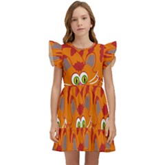 Animals Pet Cats Kids  Winged Sleeve Dress by artworkshop