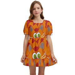 Animals Pet Cats Kids  Short Sleeve Dolly Dress by artworkshop