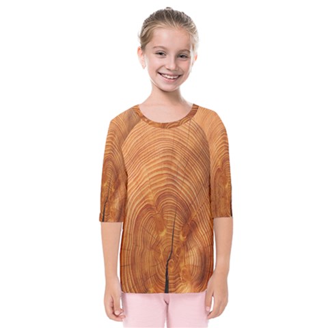 Annual Rings Tree Wood Kids  Quarter Sleeve Raglan Tee by artworkshop