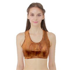 Annual Rings Tree Wood Sports Bra With Border by artworkshop