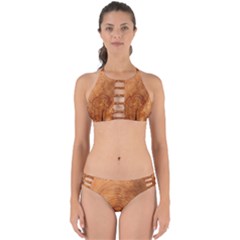 Annual Rings Tree Wood Perfectly Cut Out Bikini Set by artworkshop