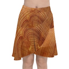 Annual Rings Tree Wood Chiffon Wrap Front Skirt by artworkshop