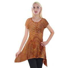 Annual Rings Tree Wood Short Sleeve Side Drop Tunic by artworkshop