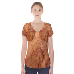 Annual Rings Tree Wood Short Sleeve Front Detail Top by artworkshop