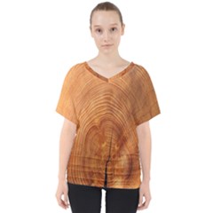 Annual Rings Tree Wood V-neck Dolman Drape Top by artworkshop