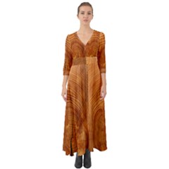 Annual Rings Tree Wood Button Up Boho Maxi Dress by artworkshop