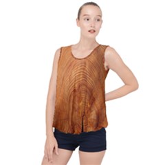 Annual Rings Tree Wood Bubble Hem Chiffon Tank Top by artworkshop