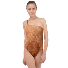 Annual Rings Tree Wood Classic One Shoulder Swimsuit by artworkshop