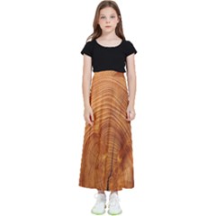 Annual Rings Tree Wood Kids  Flared Maxi Skirt by artworkshop