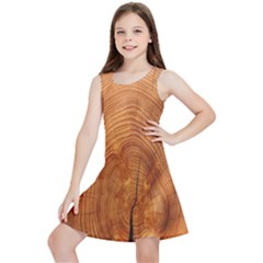 Annual Rings Tree Wood Kids  Lightweight Sleeveless Dress by artworkshop