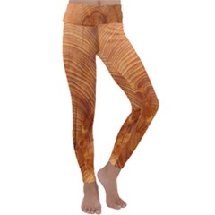 Annual Rings Tree Wood Kids  Lightweight Velour Classic Yoga Leggings by artworkshop