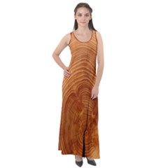 Annual Rings Tree Wood Sleeveless Velour Maxi Dress by artworkshop