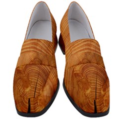 Annual Rings Tree Wood Women s Chunky Heel Loafers by artworkshop