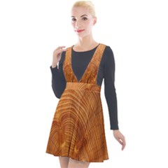 Annual Rings Tree Wood Plunge Pinafore Velour Dress by artworkshop