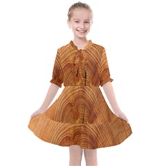 Annual Rings Tree Wood Kids  All Frills Chiffon Dress by artworkshop