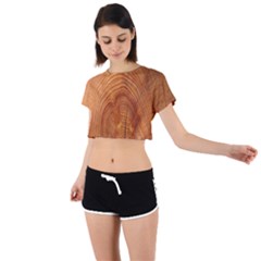 Annual Rings Tree Wood Tie Back Short Sleeve Crop Tee by artworkshop