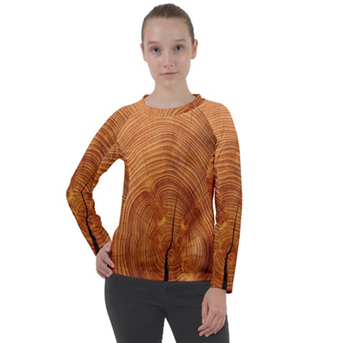 Annual Rings Tree Wood Women s Long Sleeve Raglan Tee by artworkshop