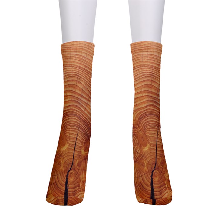 Annual Rings Tree Wood Crew Socks