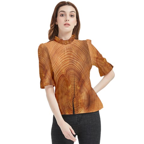 Annual Rings Tree Wood Frill Neck Blouse by artworkshop