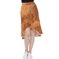 Annual Rings Tree Wood Frill Hi Low Chiffon Skirt by artworkshop