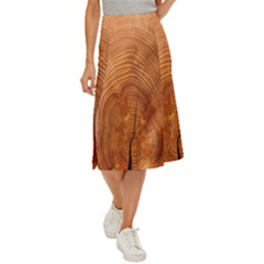 Annual Rings Tree Wood Midi Panel Skirt