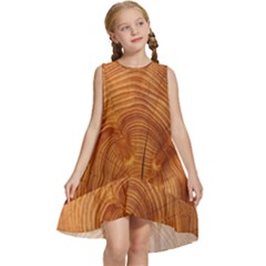 Annual Rings Tree Wood Kids  Frill Swing Dress