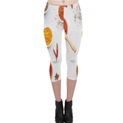 Masala Spices Food Capri Leggings  by artworkshop