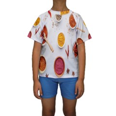 Masala Spices Food Kids  Short Sleeve Swimwear by artworkshop