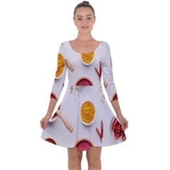 Masala Spices Food Quarter Sleeve Skater Dress by artworkshop