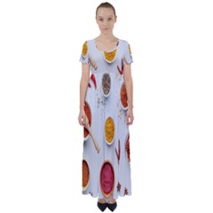 Masala Spices Food High Waist Short Sleeve Maxi Dress by artworkshop