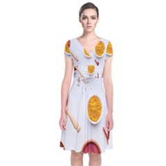 Masala Spices Food Short Sleeve Front Wrap Dress by artworkshop