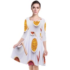 Masala Spices Food Quarter Sleeve Waist Band Dress by artworkshop