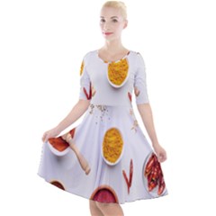 Masala Spices Food Quarter Sleeve A-line Dress by artworkshop