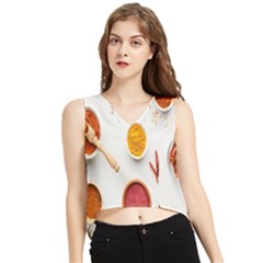 Masala Spices Food V-neck Cropped Tank Top by artworkshop